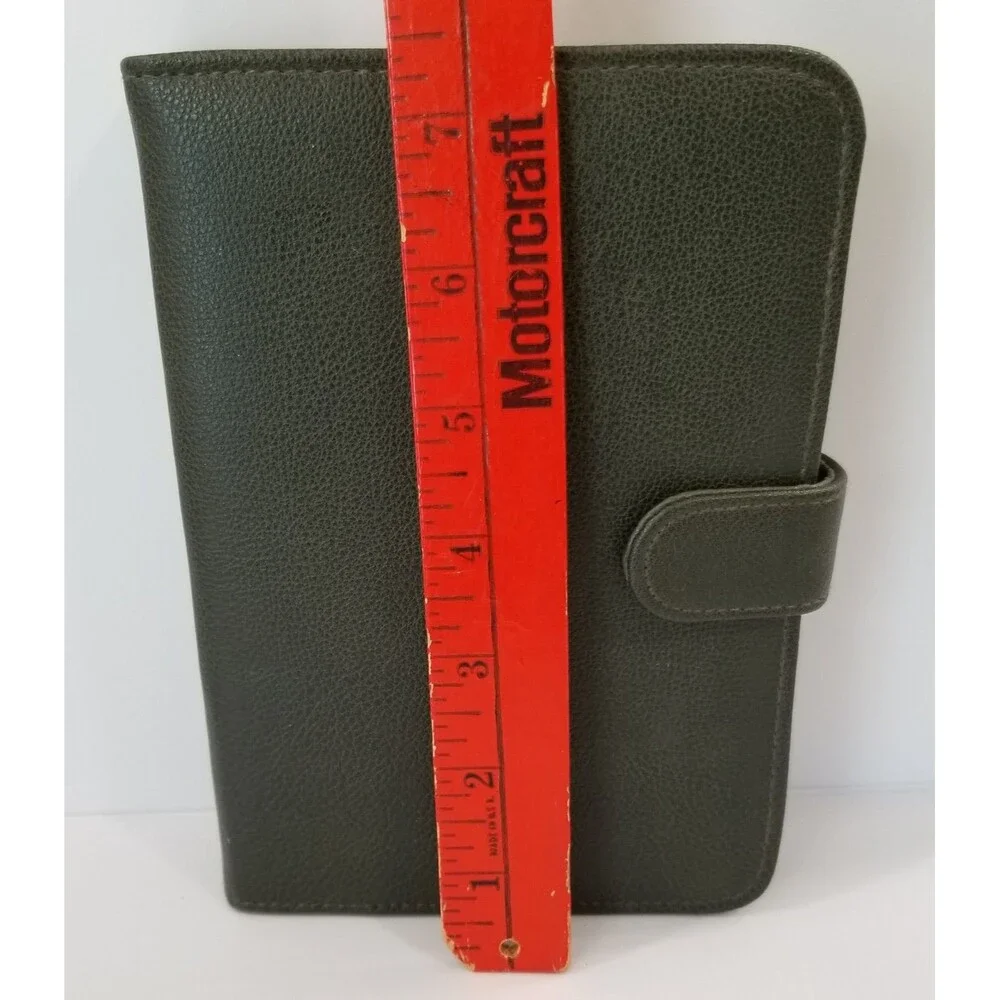 Mundex Dark Green Leather Planner Journal Snap Closure Vintage Unused Like New